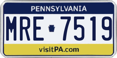PA license plate MRE7519