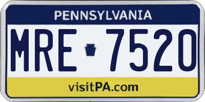 PA license plate MRE7520