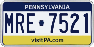 PA license plate MRE7521