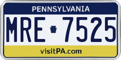 PA license plate MRE7525