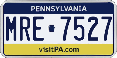 PA license plate MRE7527