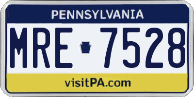 PA license plate MRE7528