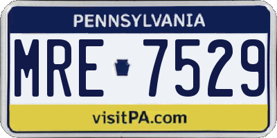 PA license plate MRE7529