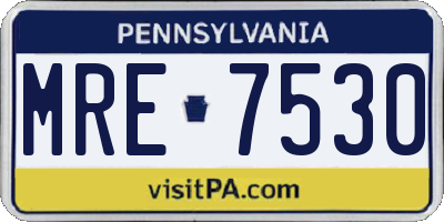 PA license plate MRE7530