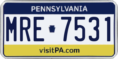 PA license plate MRE7531