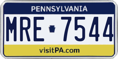 PA license plate MRE7544