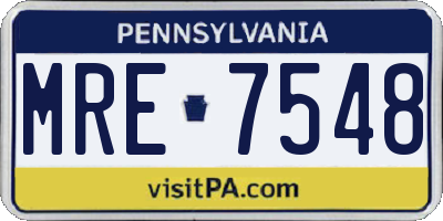 PA license plate MRE7548