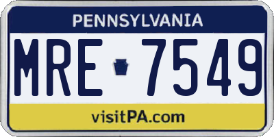 PA license plate MRE7549