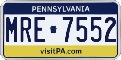 PA license plate MRE7552