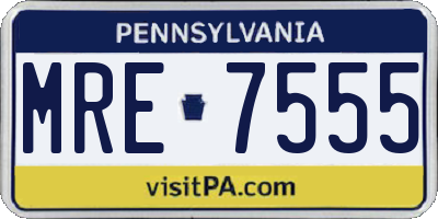 PA license plate MRE7555
