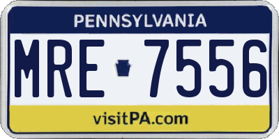 PA license plate MRE7556