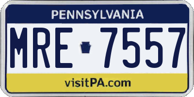 PA license plate MRE7557