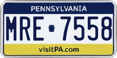PA license plate MRE7558