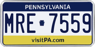 PA license plate MRE7559