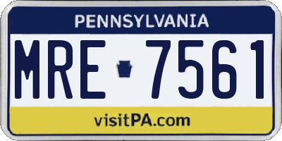PA license plate MRE7561