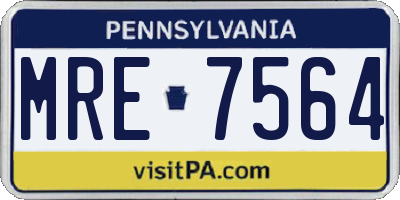PA license plate MRE7564