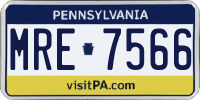 PA license plate MRE7566