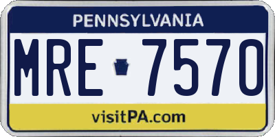PA license plate MRE7570