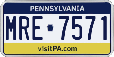 PA license plate MRE7571