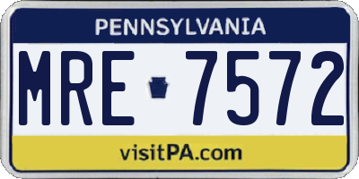 PA license plate MRE7572