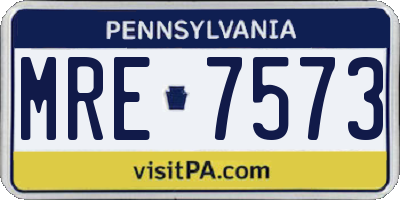 PA license plate MRE7573