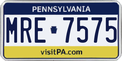 PA license plate MRE7575