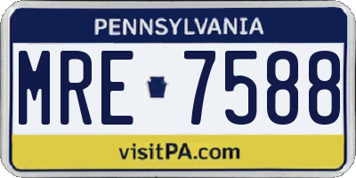 PA license plate MRE7588