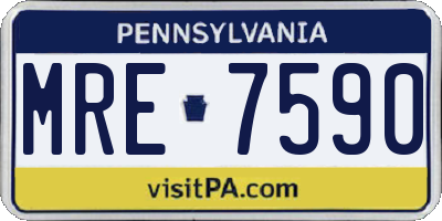 PA license plate MRE7590