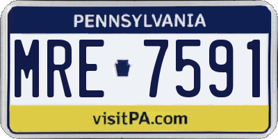PA license plate MRE7591