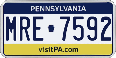 PA license plate MRE7592