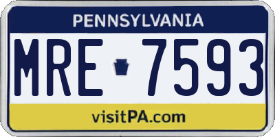 PA license plate MRE7593