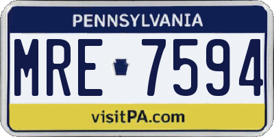 PA license plate MRE7594