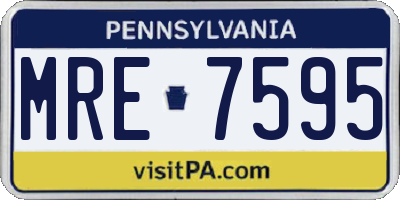 PA license plate MRE7595