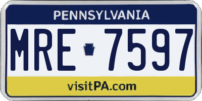 PA license plate MRE7597