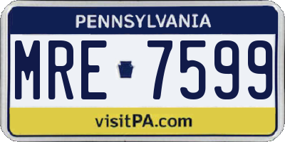 PA license plate MRE7599