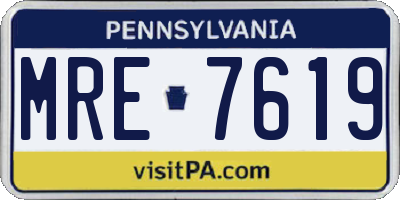 PA license plate MRE7619