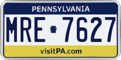 PA license plate MRE7627