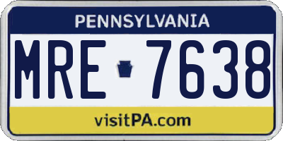 PA license plate MRE7638