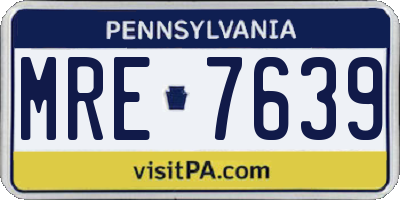 PA license plate MRE7639