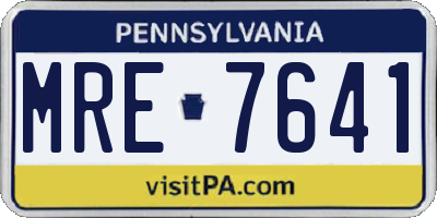 PA license plate MRE7641