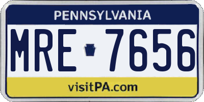 PA license plate MRE7656