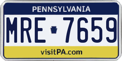 PA license plate MRE7659
