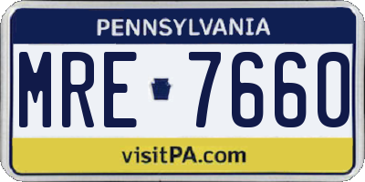 PA license plate MRE7660