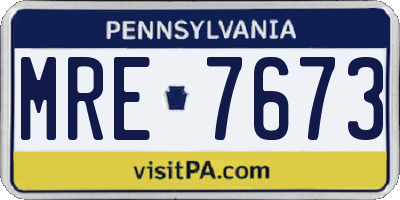 PA license plate MRE7673