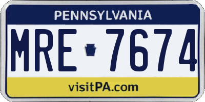 PA license plate MRE7674