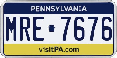 PA license plate MRE7676