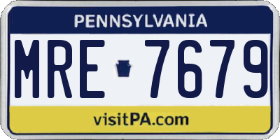 PA license plate MRE7679