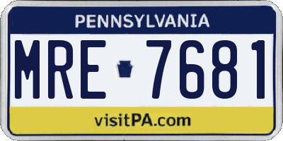 PA license plate MRE7681