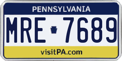 PA license plate MRE7689