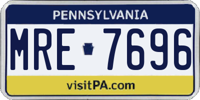 PA license plate MRE7696